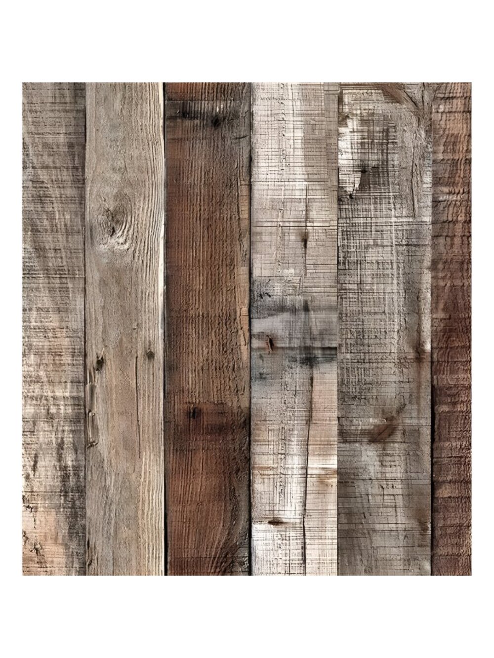 Peel and Stick Wallpaper 17.7"x 9.8ft Brown/Rust Red Barn Wood Shiplap